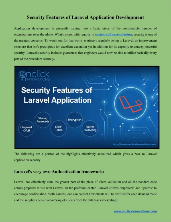 Security Features of Laravel Application Development