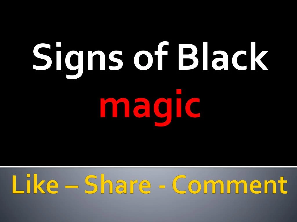 signs of black magic