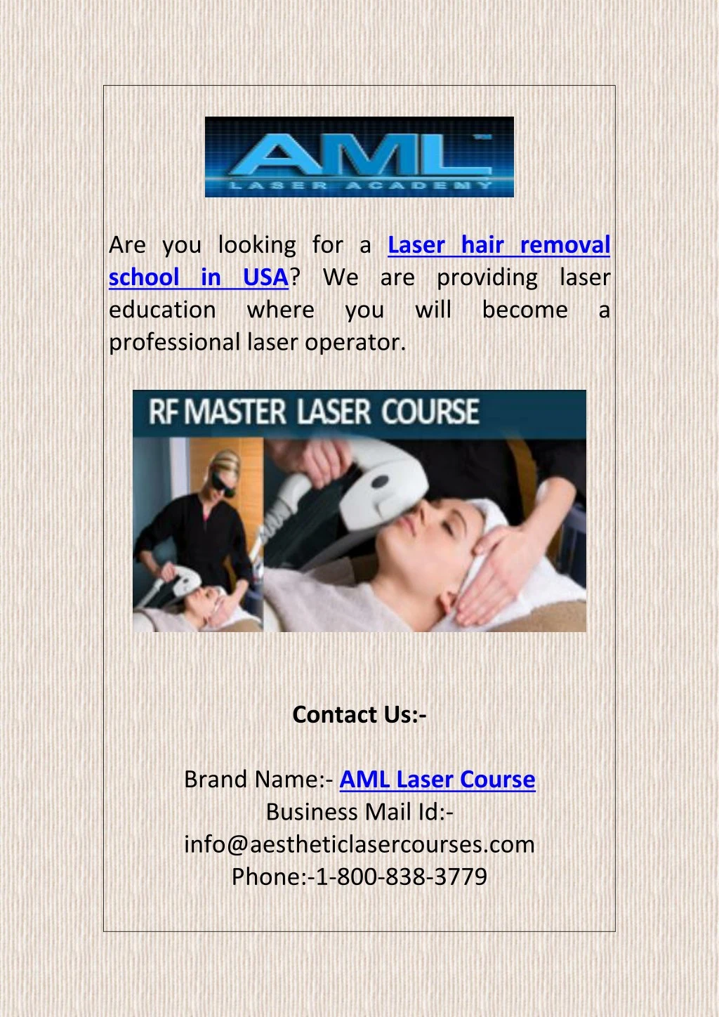 are you looking for a laser hair removal school