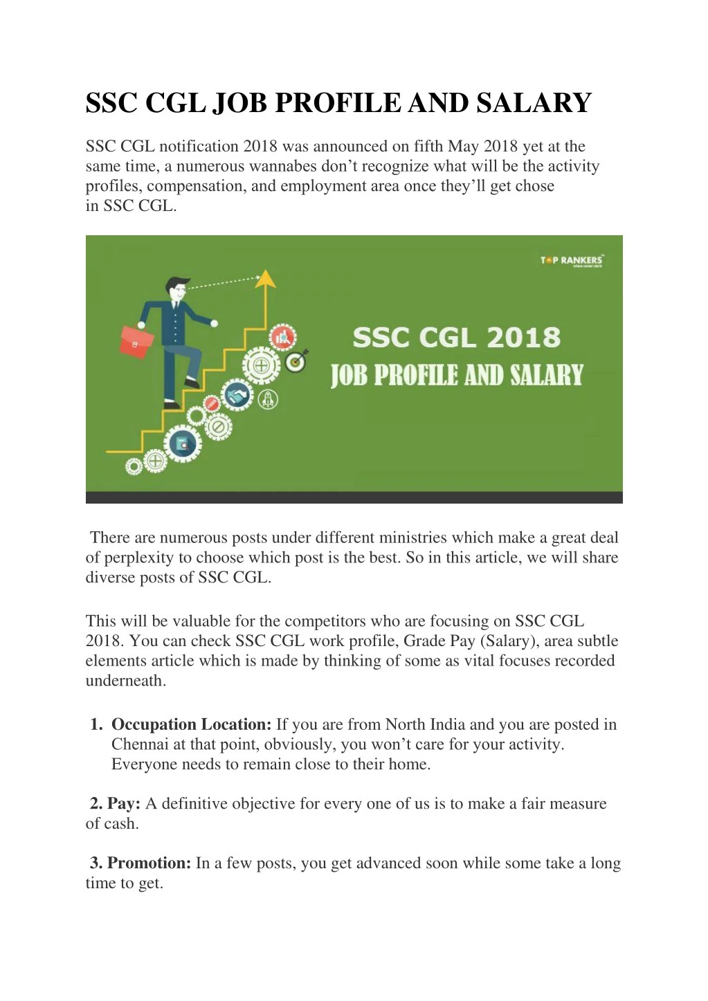 ssc cgl job profile and salary