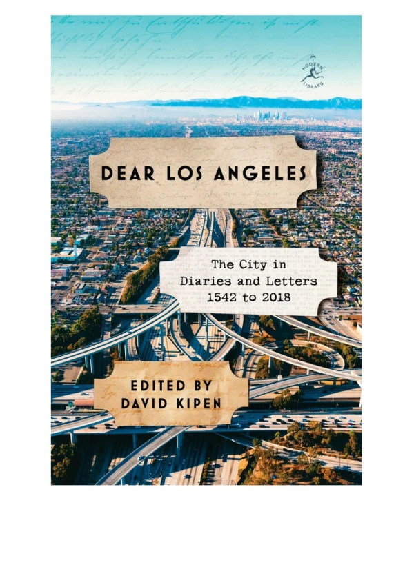 [Read Book] Dear Los Angeles By David Kipen