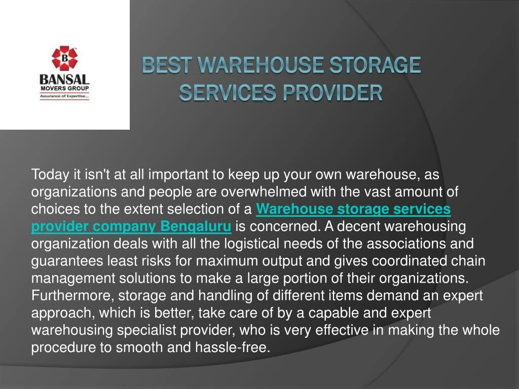 best warehouse storage services provider