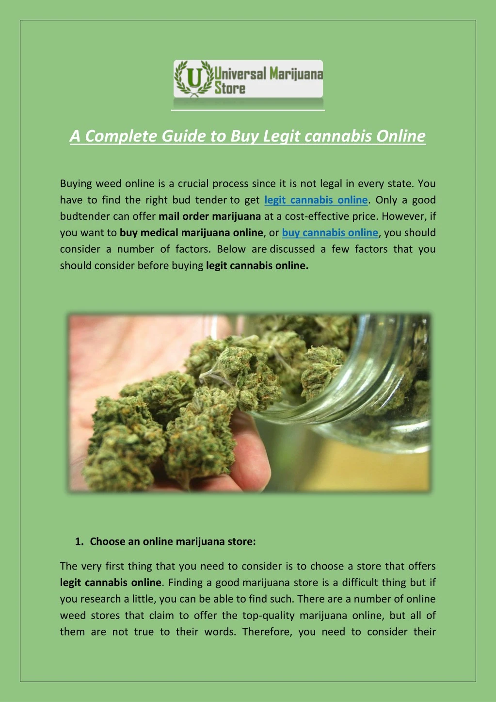a complete guide to buy legit cannabis online
