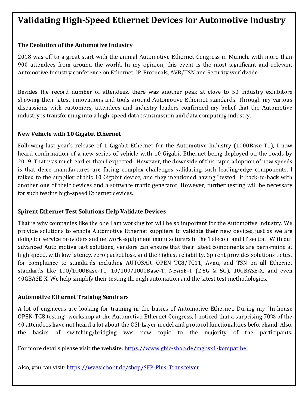 validating high speed ethernet devices