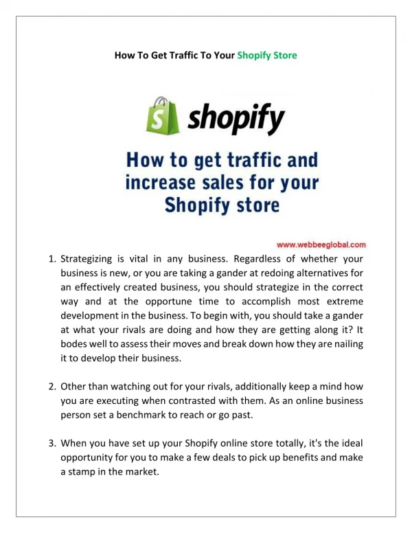 How To Get More Traffic To Your Shopify Store