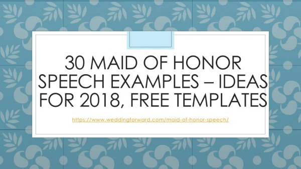 30 Maid Of Honor Speech Examples – Ideas For 2018, Free Templates