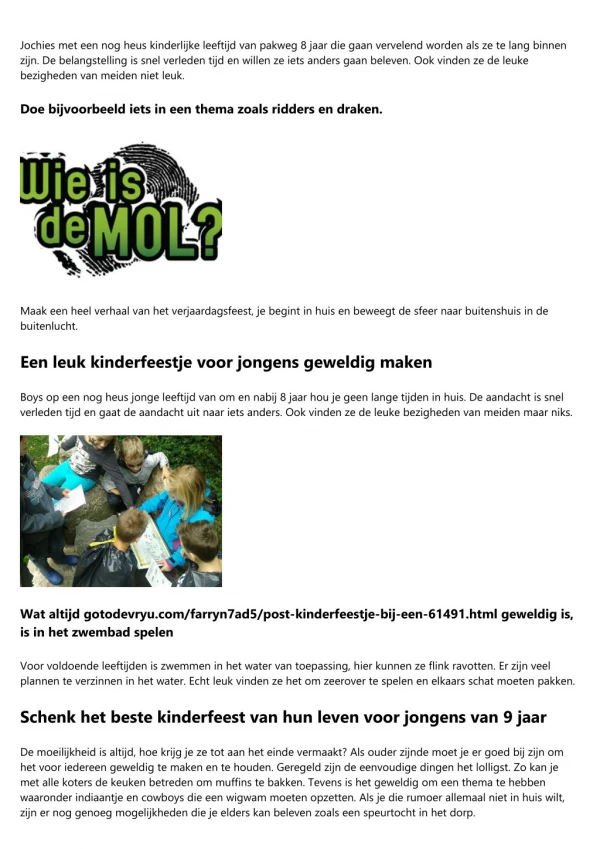 Creatief Kinderfeestje Voor Jongen. Alles Over Weten?