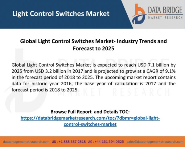 Global Light Control Switches Market- Industry Trends and Forecast to 2025