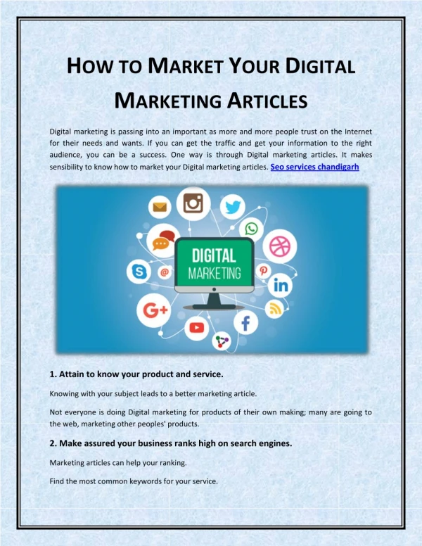 How to Market Your Digital Marketing Articles