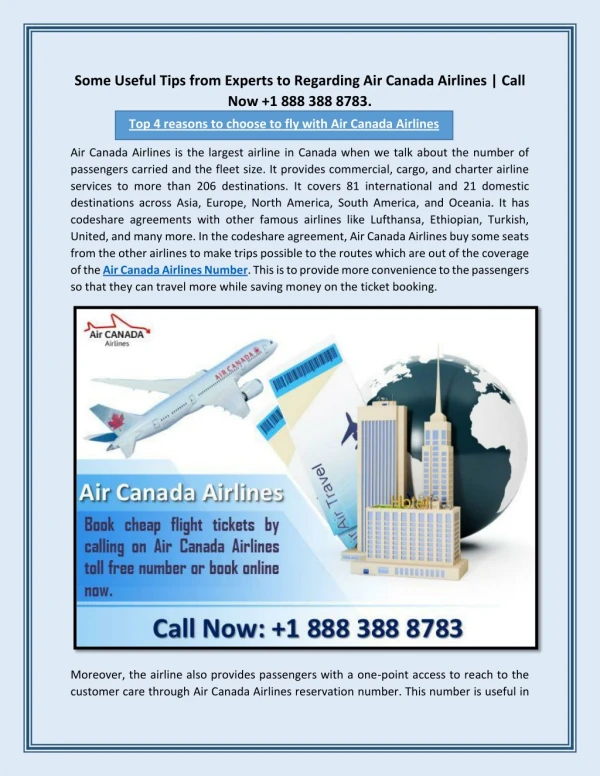If Any Query Related Your Flight | Contact at Air Canada Airlines Number