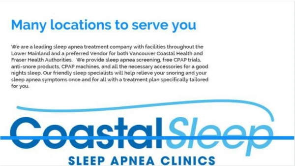 Coastal Sleep's Many Locations to Serve You