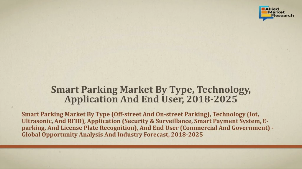 smart parking market by type technology