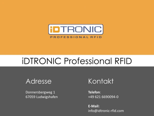 iDTRONIC Professional RFID