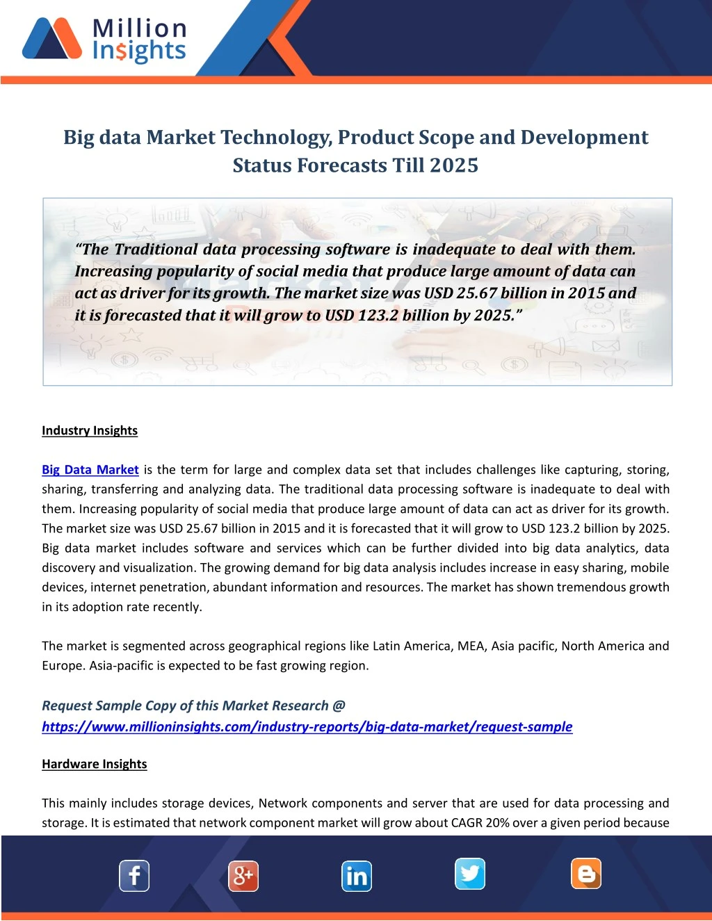 big data market technology product scope
