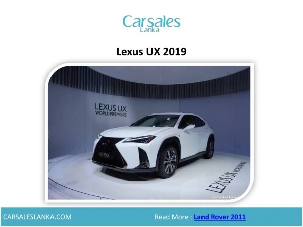 Lexus UX 2019 - Carsales Lanka