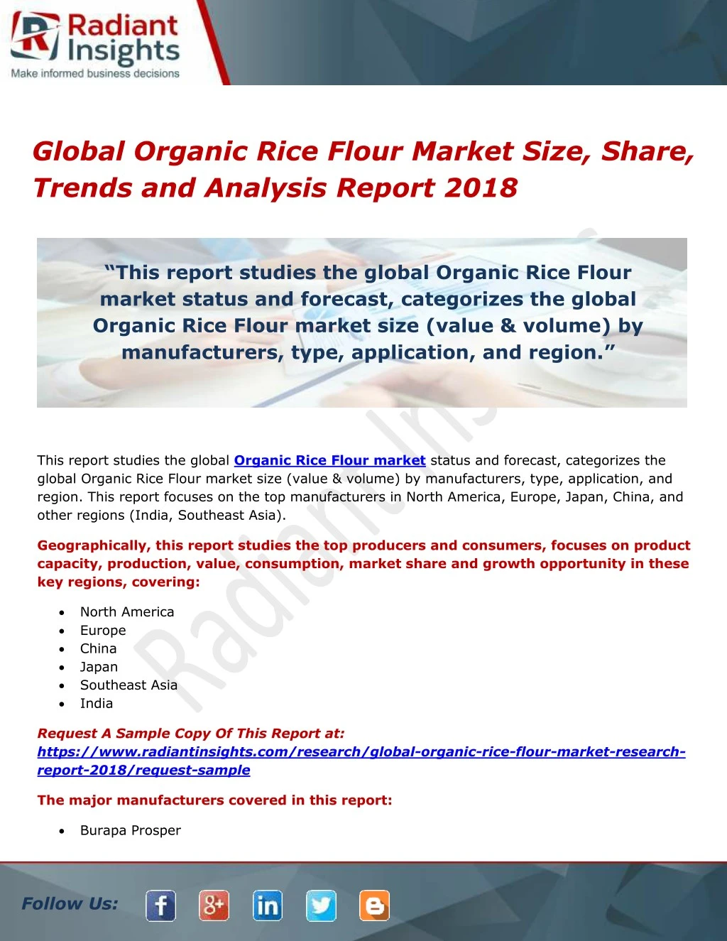 global organic rice flour market size share