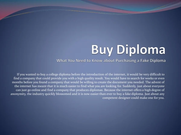 Thing To Be Considered While Purchasing Fake Diploma
