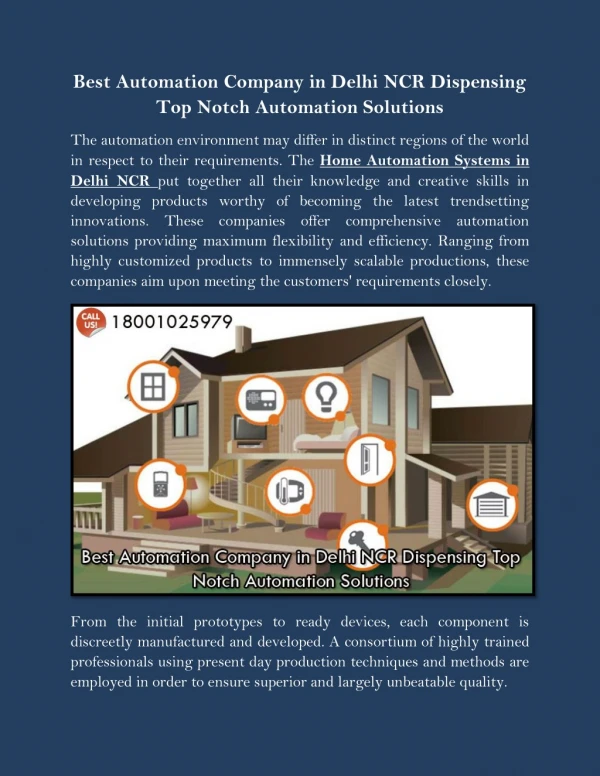 Best Automation Company in Delhi NCR Dispensing Top Notch Automation Solutions