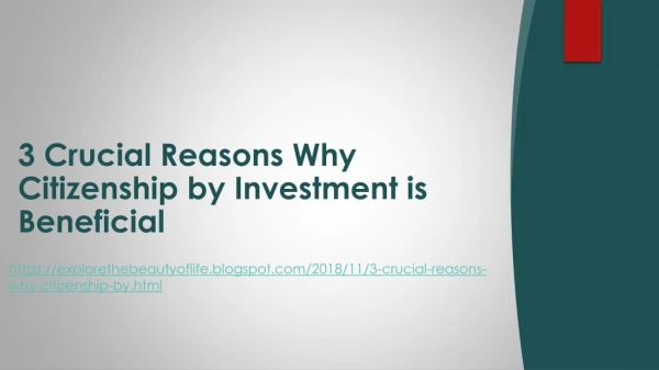 3 Crucial Reasons Why Citizenship by Investment is Beneficial