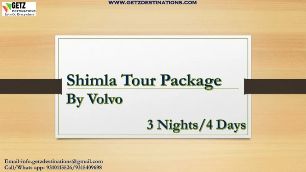 Best offers available on Shimla Tour Packages