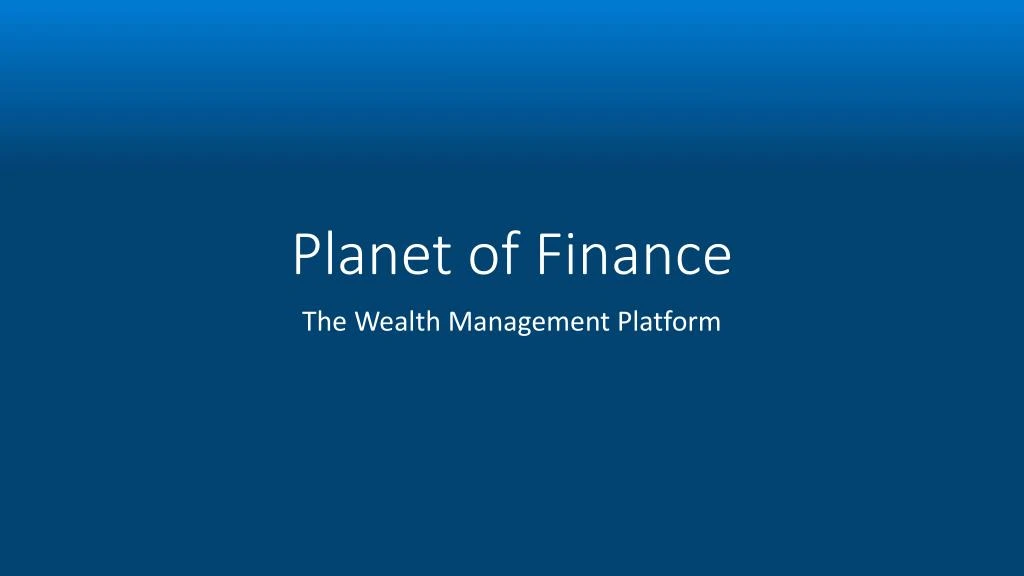 planet of finance