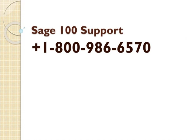 Sage 100 Support Team
