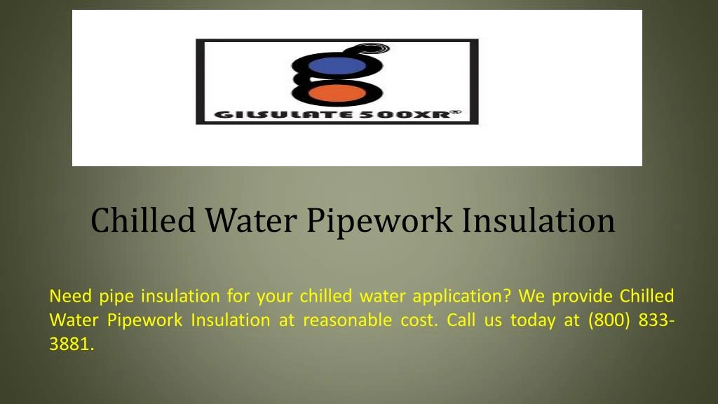 chilled water pipework insulation