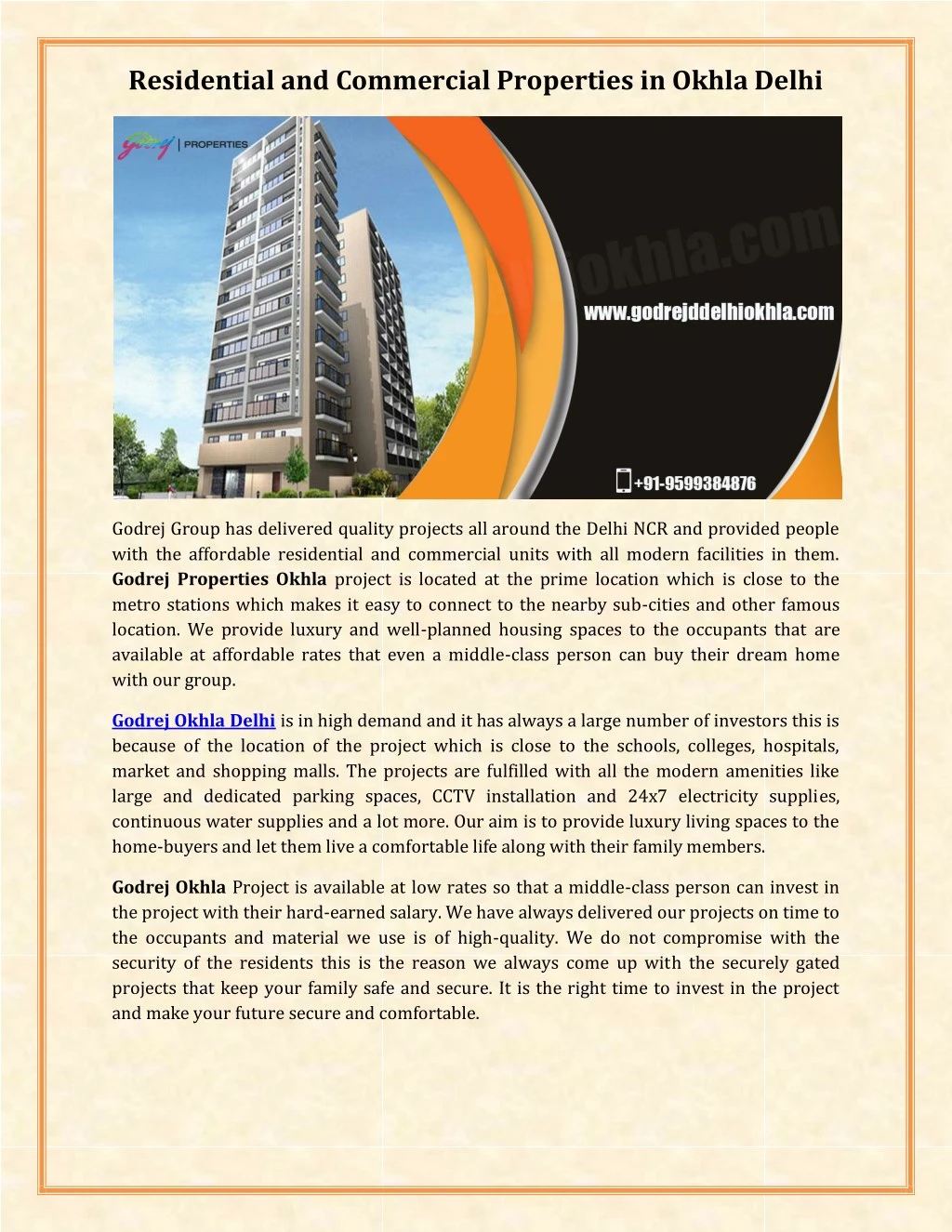 residential and commercial properties in okhla