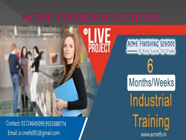 Six /6 months weeks industrial training in Mohali , Chandigarh | Industrial training in Chandigarh