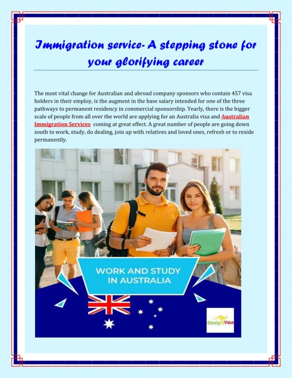 Immigration service- A stepping stone for your glorifying career