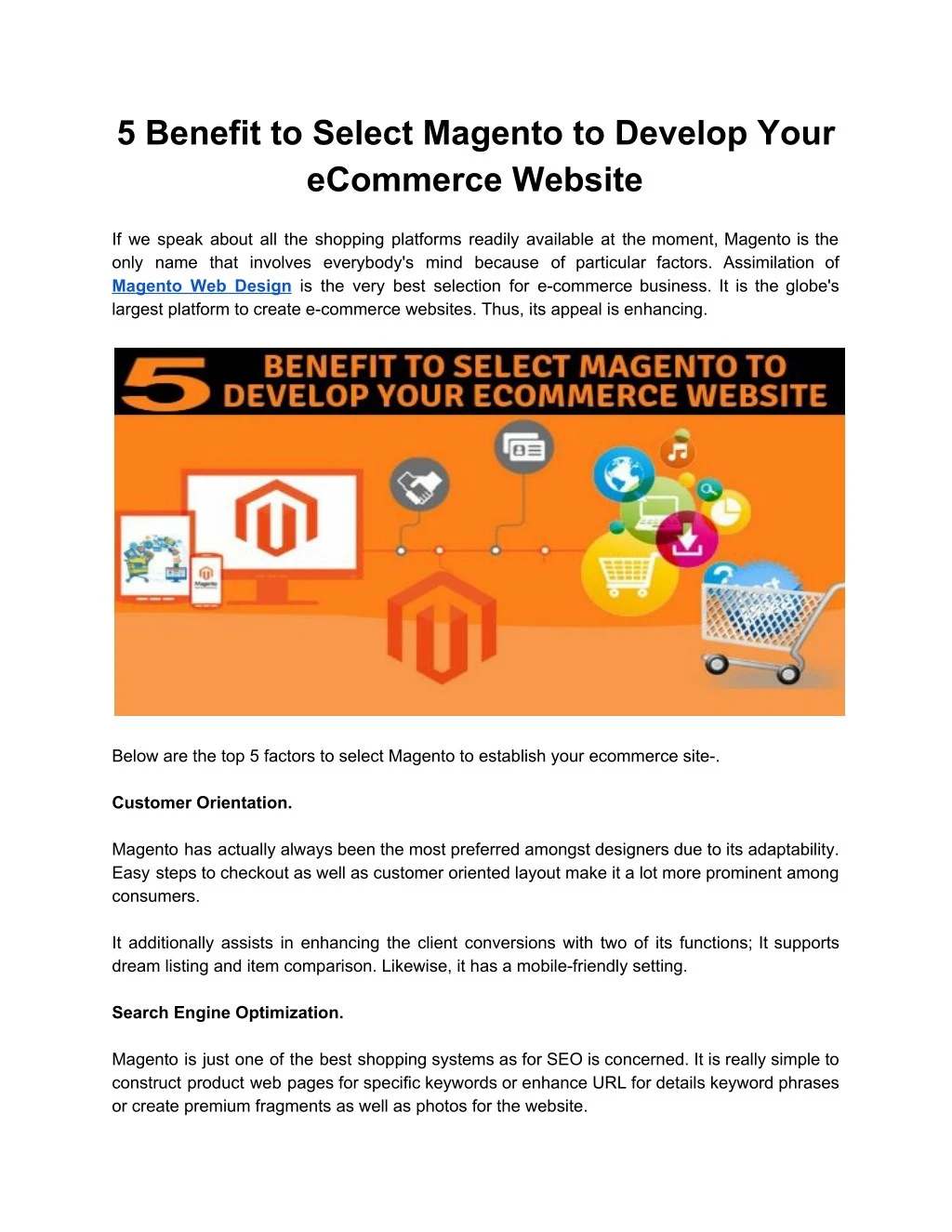 5 benefit to select magento to develop your