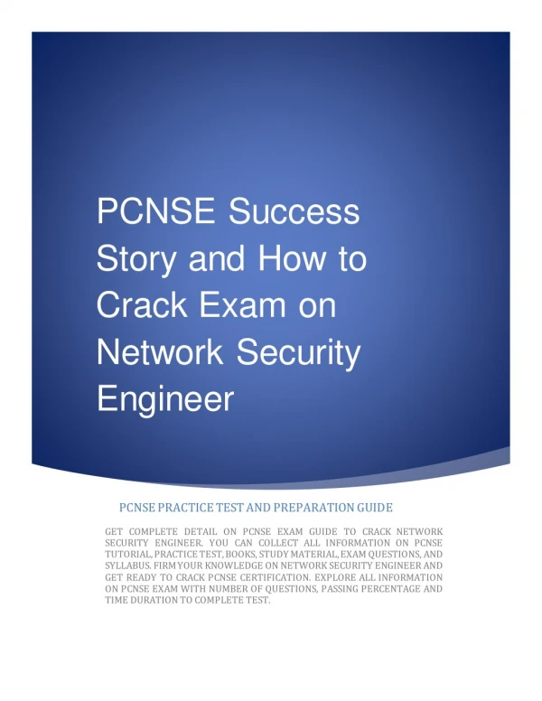 PCNSE Success Story and How to Crack Exam on Network Security Engineer