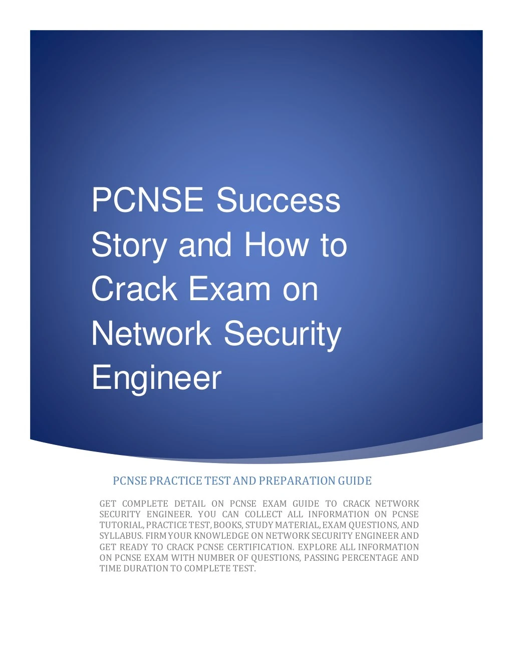 pcnse success story and how to crack exam