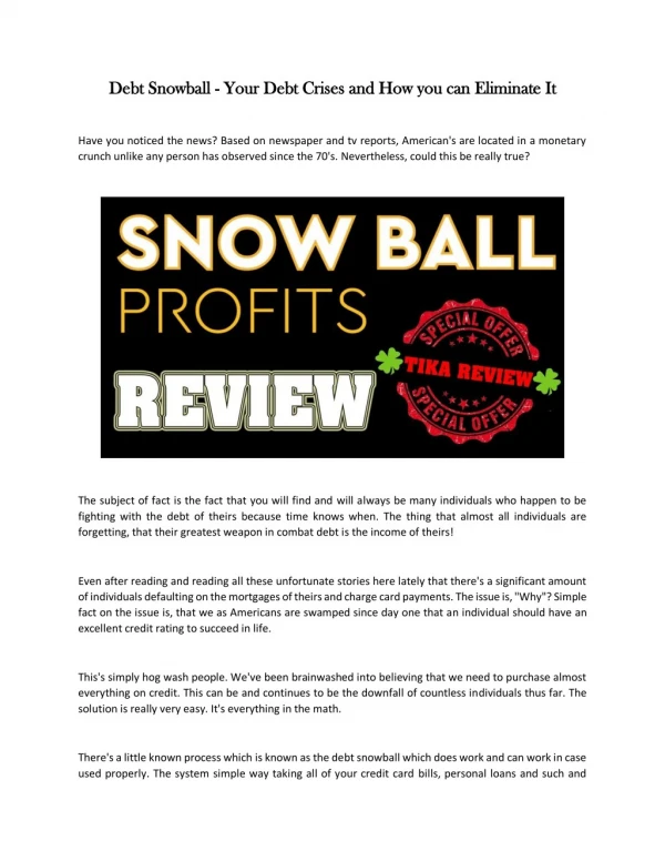 snowball profits bonus