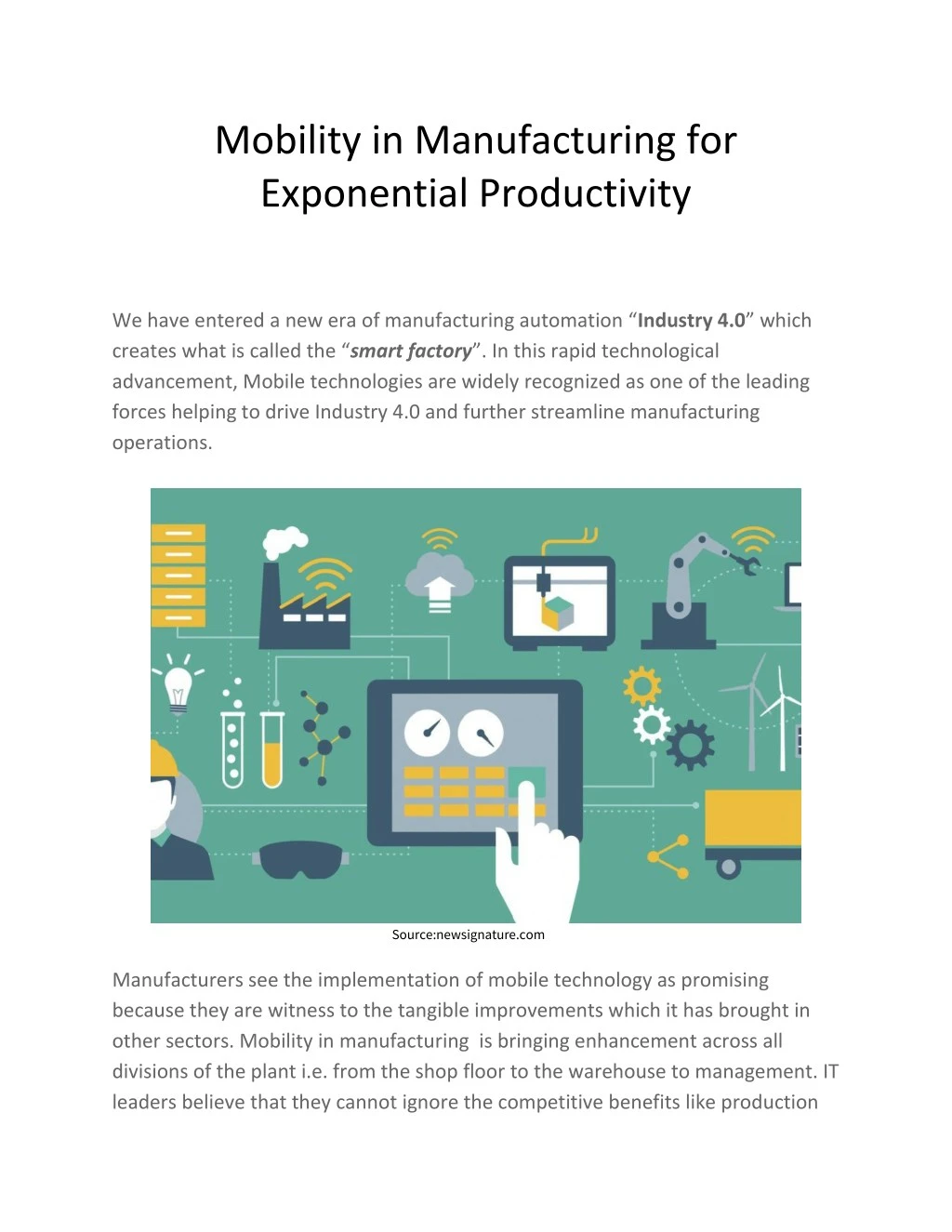 mobility in manufacturing for exponential