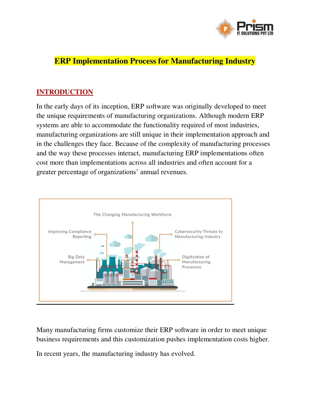 erp implementation process for manufacturing