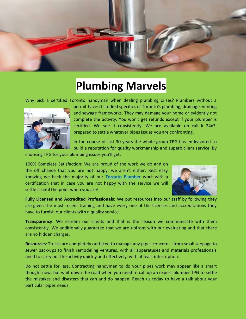 plumbing marvels
