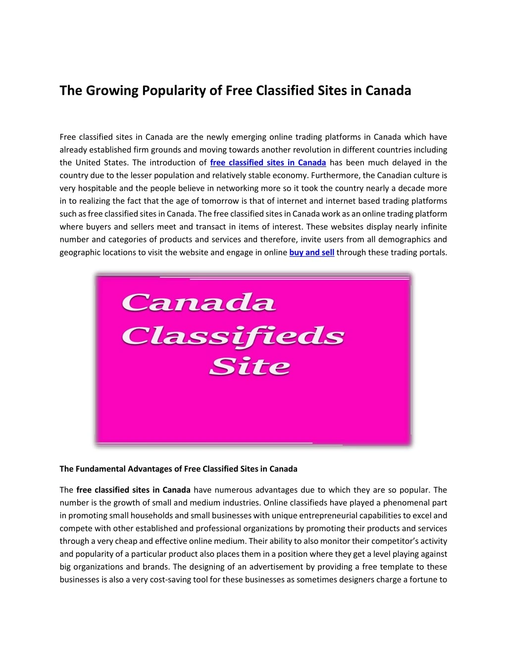 the growing popularity of free classified sites