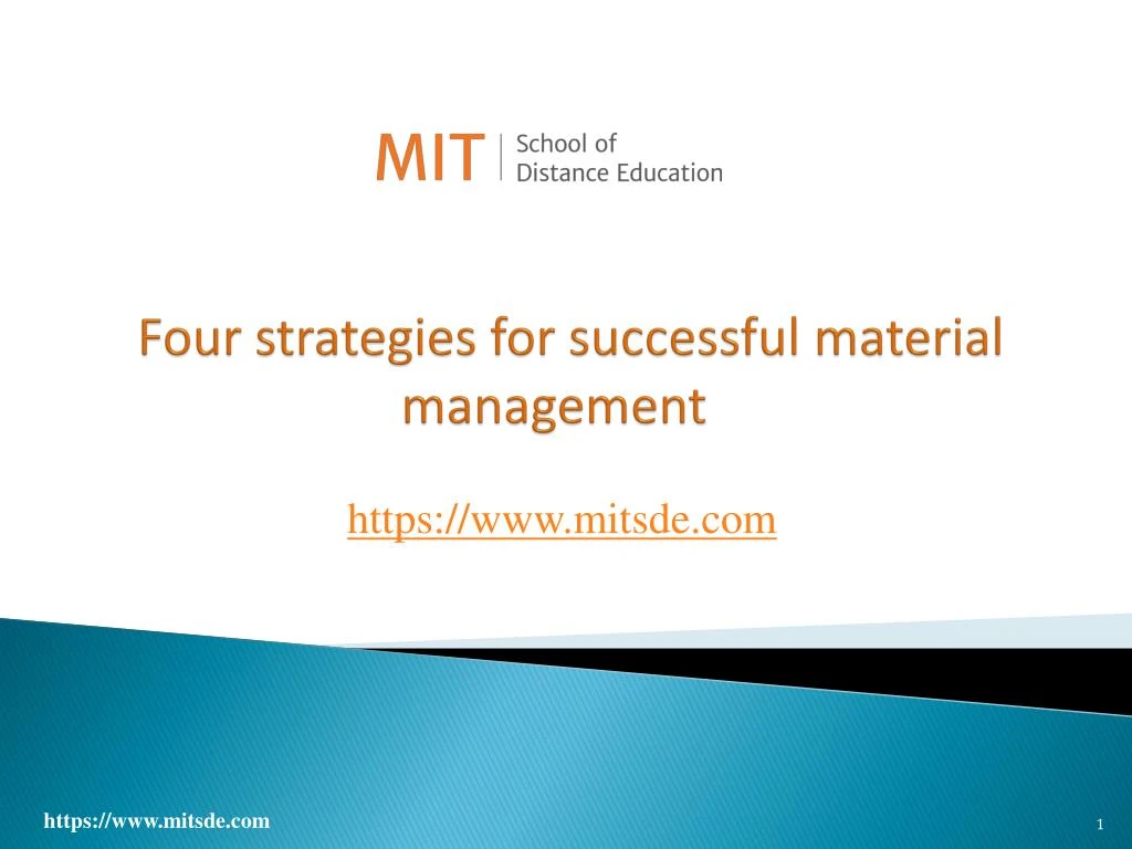four strategies for successful material management