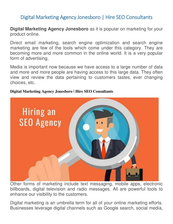 Digital Marketing Agency Jonesboro | Hire SEO Consultants