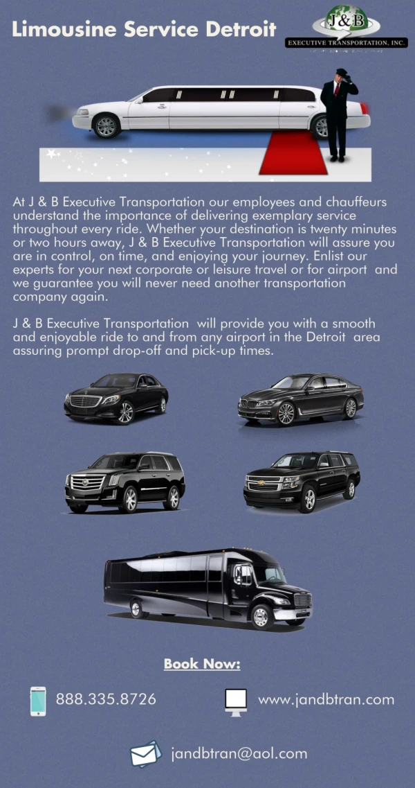 Limousine Service Detroit - J and B Executive Transportation