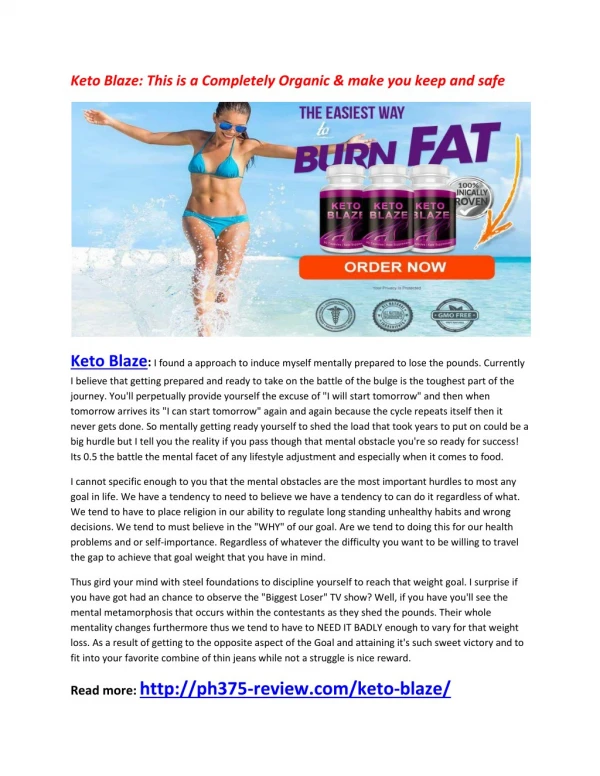 Keto Blaze: Reduce Your Belly Fat Easily & Naturally