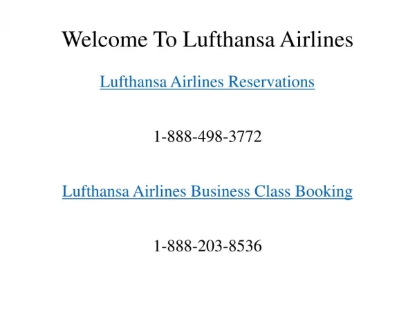 Lufthansa Airlines Reservations | Check Flight Status