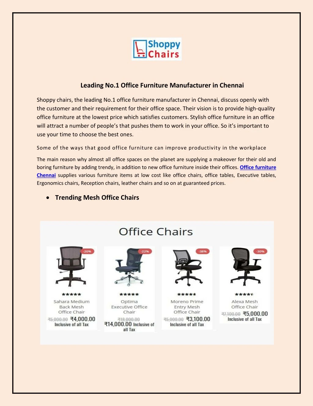 leading no 1 office furniture manufacturer