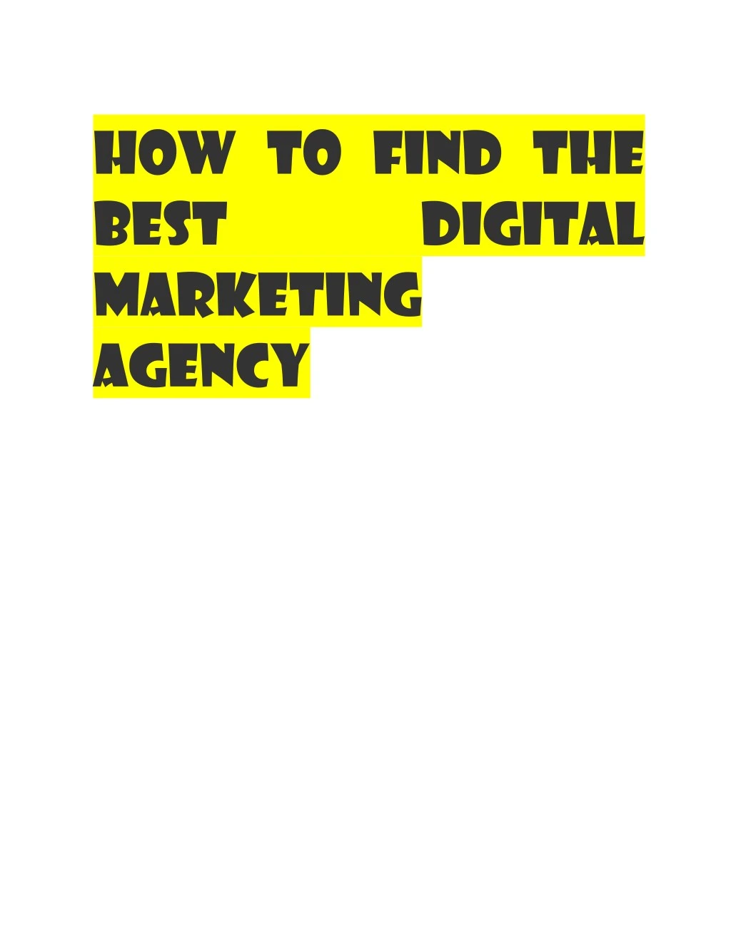 how to find the best marketing agency