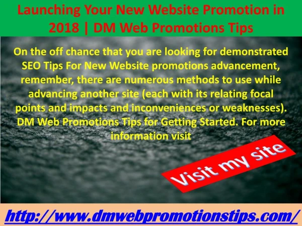 Launching Your New Website Promotion in 2018 | DM Web Promotions Tips