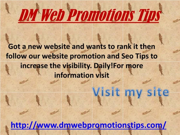 DM Web Promotions Tips