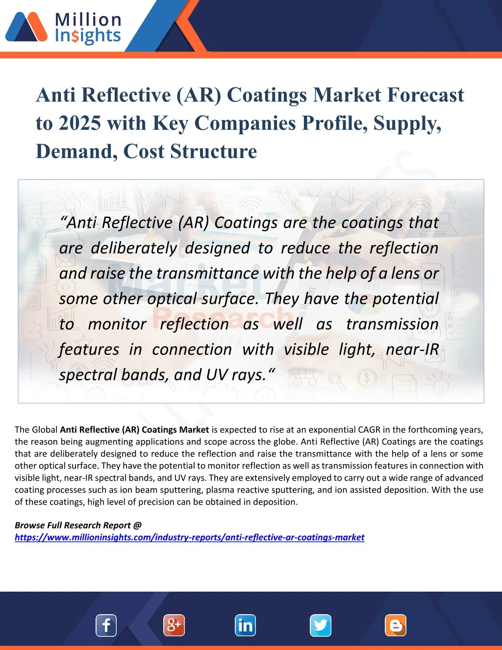 anti reflective ar coatings market forecast