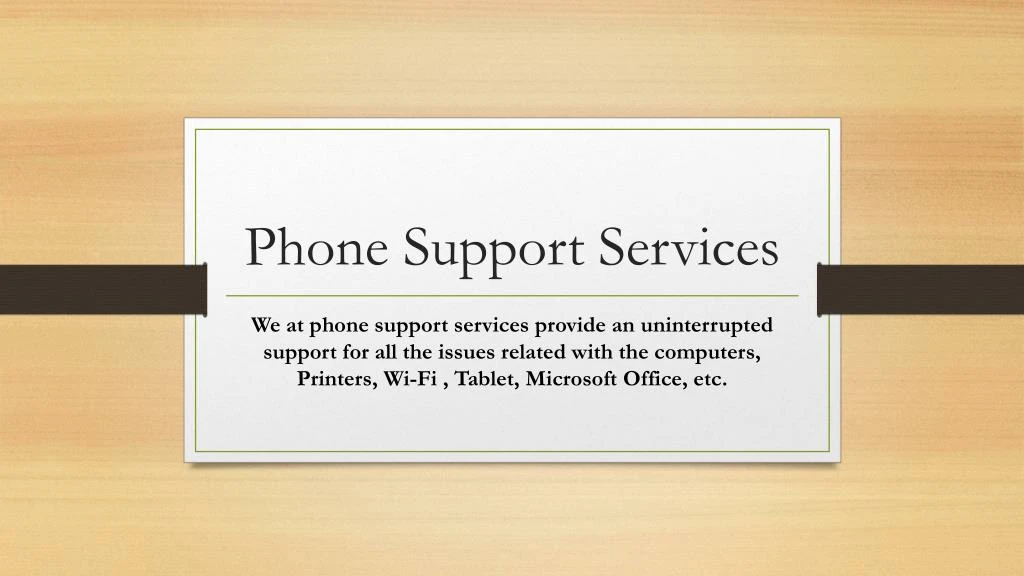 phone support services