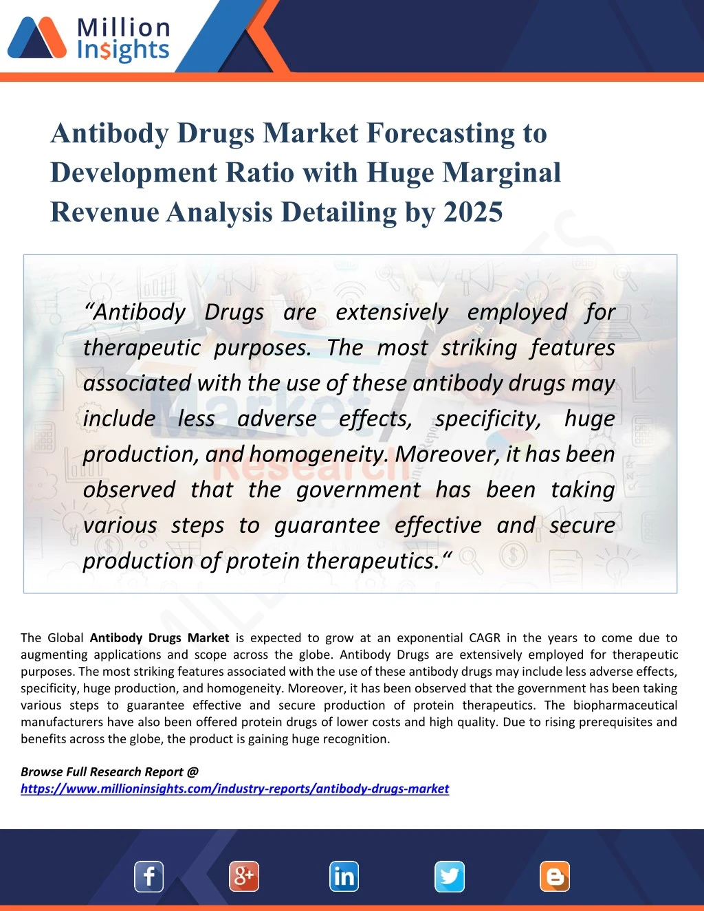 antibody drugs market forecasting to development